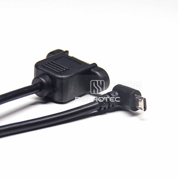 USB Type B Cable OTG Female Straight to Micro USB Male Down Angle