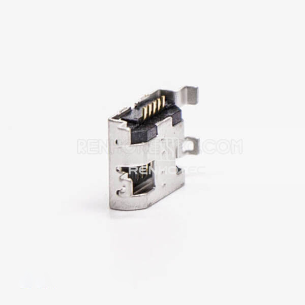 Micro USB Jack 5 Pin Type B Straight offset Type SMT for Phone 9.65MM