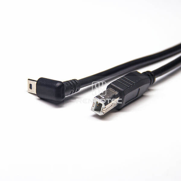 USB to Mini USB Cable Mini USB Male Down Angle to Type B Male Straight