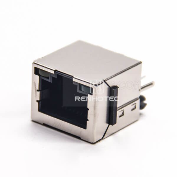 RJ45 LED Indicators Straight Jack Shielded with LED Through Hole for PCB Mount