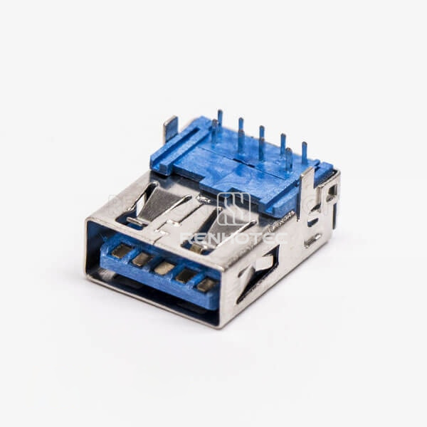 Type A USB 3.0 Jack Female Right Angle Blue DIP Through Hole