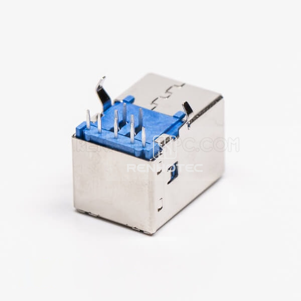 Through Hole USB 3.0 Type B Female Right Angle for PCB Mount