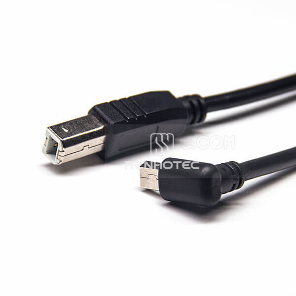 USB Mini Cable Types 1M Extension Type B Male Straight to Mini USB Male Up Angle