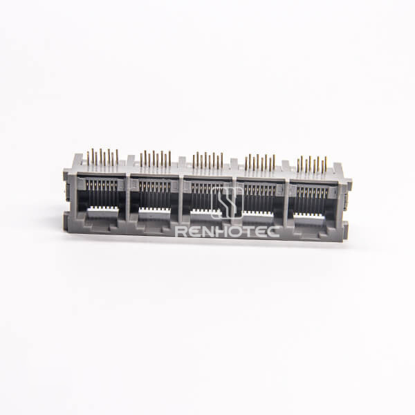 RJ45 5 Port Socket Connector Right Angle DIP Type Without LED