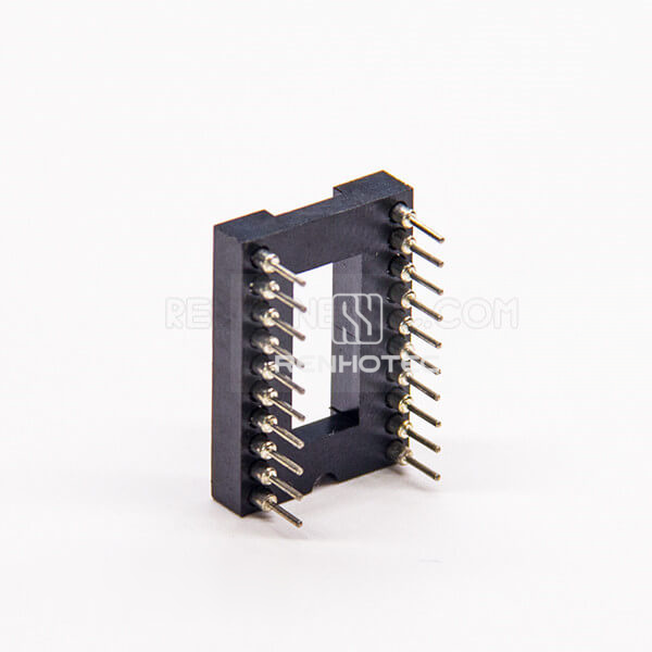 20 Way Dual Row Circular Holes Female Header Connector Through Hole