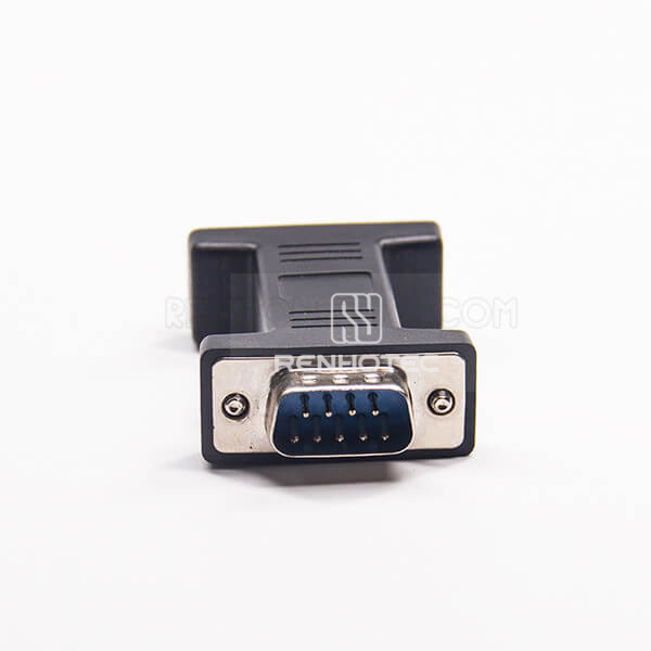 DB9 Male Pin To Female Straight Standard D-SUB Injection Adapter