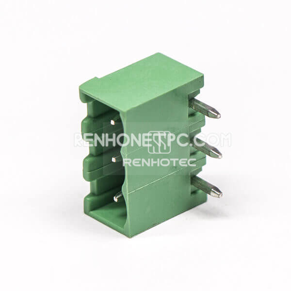 Right Angle Terminal Blocks 3pin Green Plug-in Connector