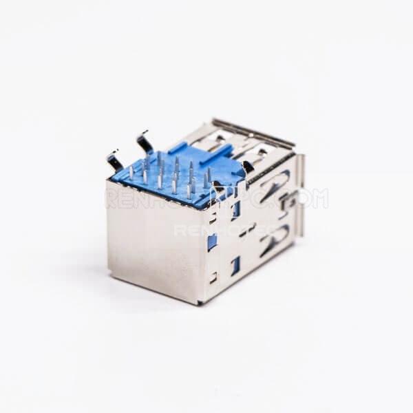 Dual Port Fast USB 3.0 Type A Female DIP Through Hole