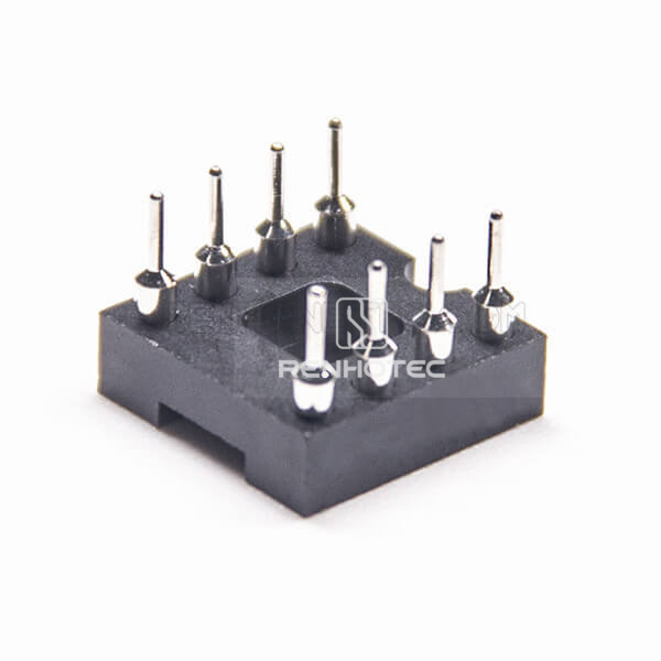 2.54mm Header Double Circular Holes Socket 180 Degree Dip