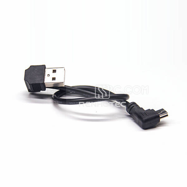 USB Type-A Male to Mini USB Male Angled Cable