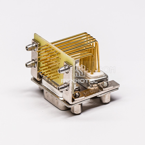 D-SUB 15Pin Stacked Connector 90 Degree 19.05 Staking type White Receptacle For PCB Mount