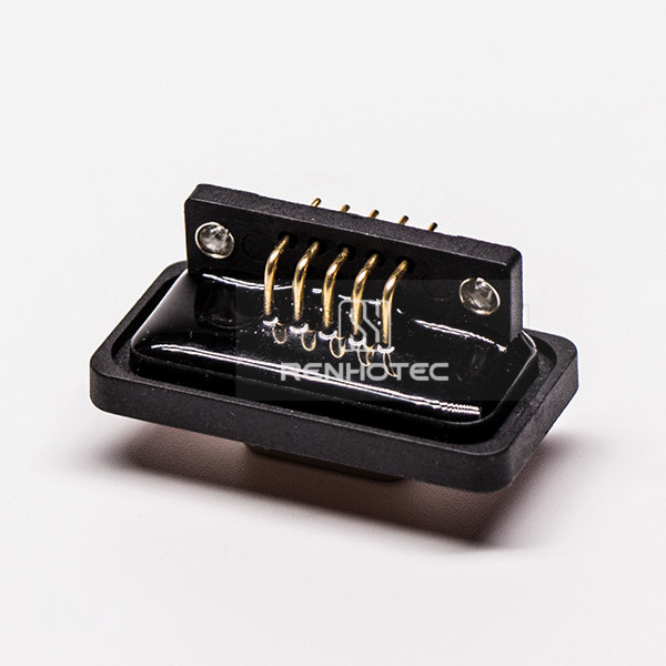 9 Pin D-SUB Waterproof Connector 90° Female Through Hole for PCB Mount