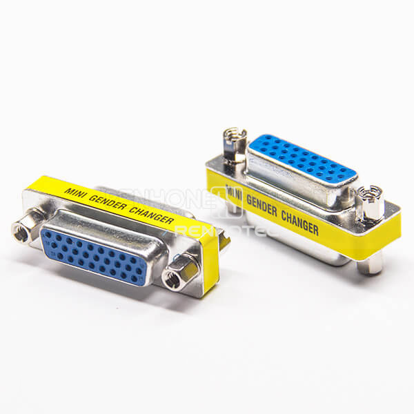 26 Pin Connector Adapter Straight Female To Female Metal High Density D-SUB