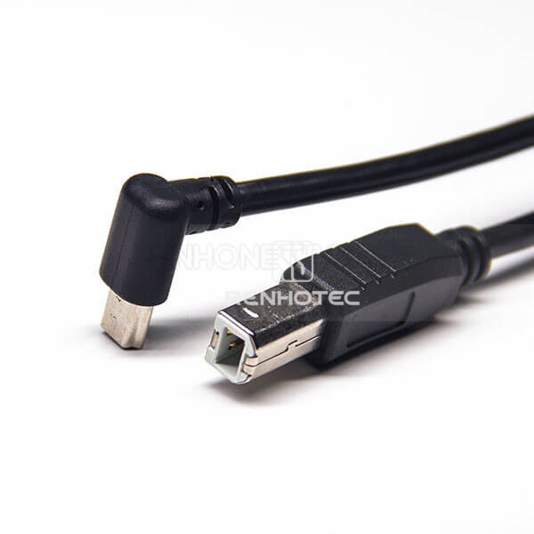 USB Mini Cable Types 1M Extension Type B Male Straight to Mini USB Male Up Angle