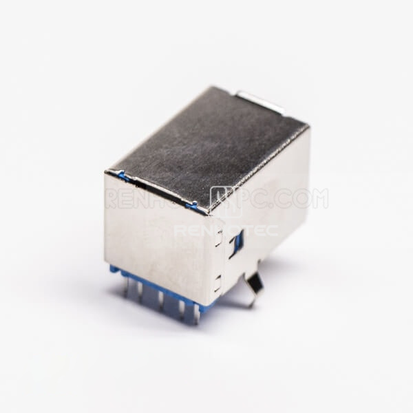 Through Hole USB 3.0 Type B Female Right Angle for PCB Mount