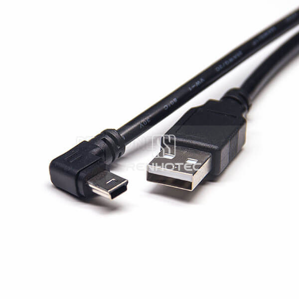 90 Degree Mini USB Cable Charger to Type A Male 1M Extension Cable