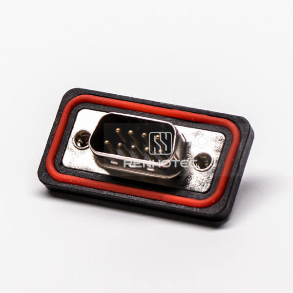 Waterproof D-SUB 9 Pin Connector Male Straight Cable Connector
