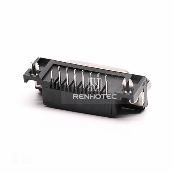 15 Pin Female Solder D-SUB Connector Right Angle Solder Type with Stamped Pin for PCB