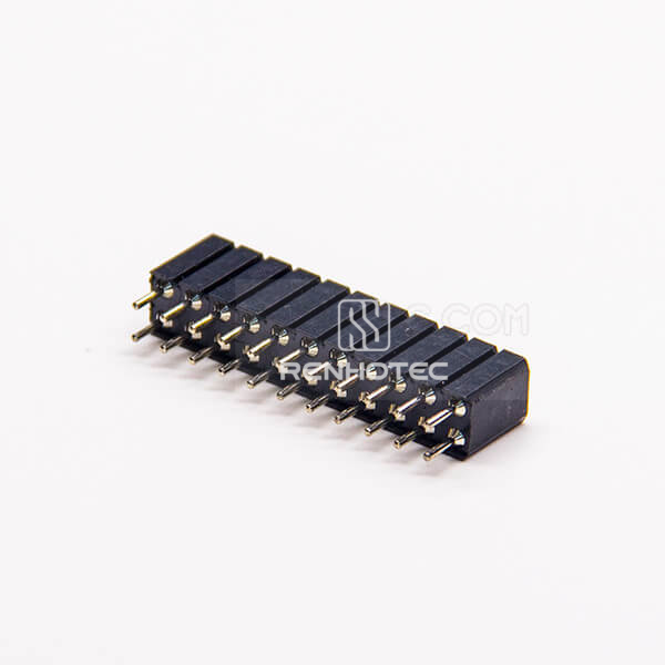 Female Header Circular Holes Dual Row 22 Way 2.54mm Pitch DIP