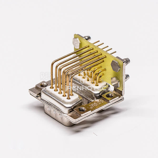 D-SUB 9 Pin Connector Staking Male Right Angle through Hole Staking Type for PCB Mount