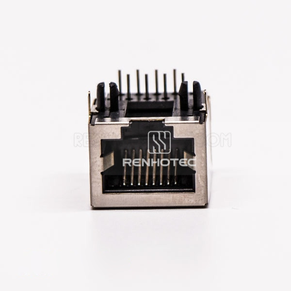 1 Port RJ45 Female PCB Connector 90 Degree with Shield and Without LED