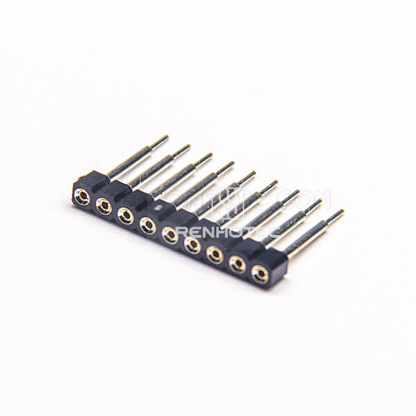 Female Header Single Row Circular Holes DIP Type 2.54mm Picth