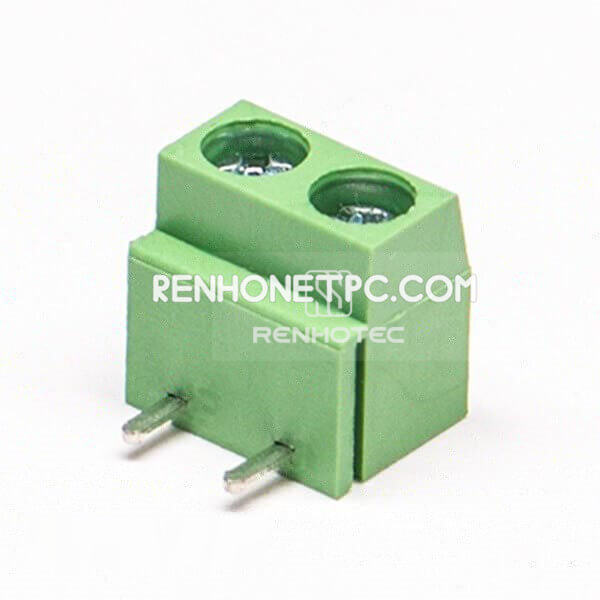 2 pin Screw Terminal 90 Degree Right Angle Green PCB Terminal Blcok