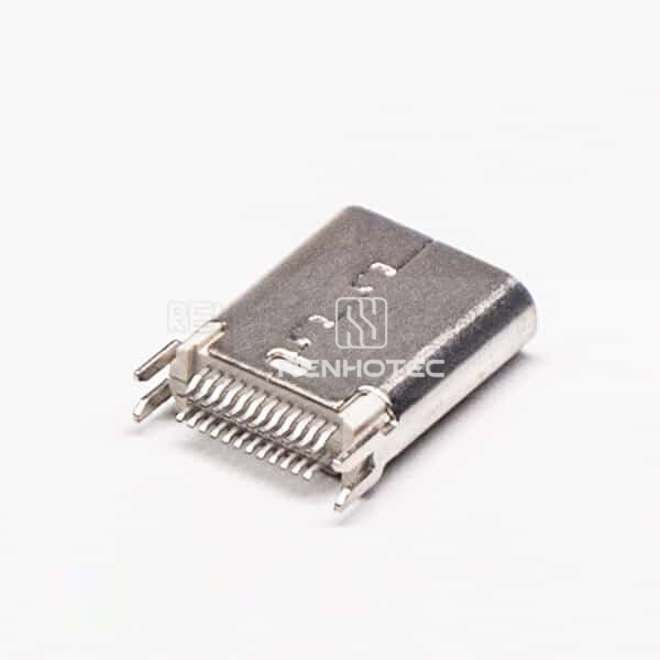 Type C 24 Pin Socket Straight 180 Degree Through Hole for PCB Mount