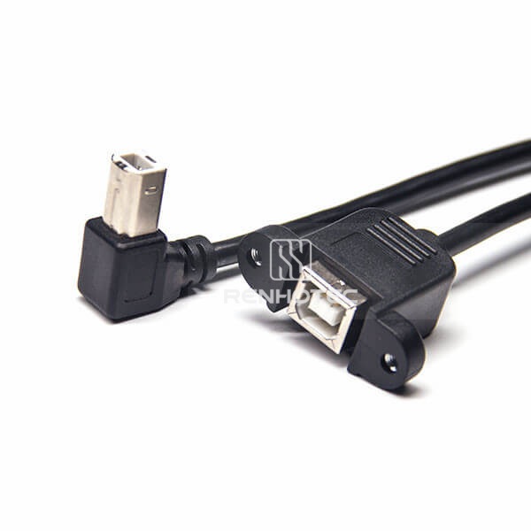 USB Connector Type B Male to Female Panel Mount OTG Cable