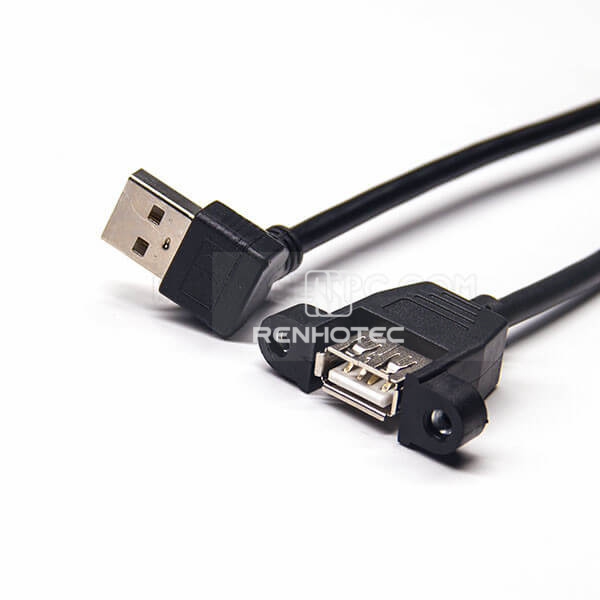 USB A Connector Pinout OTG Cable Female to Type A Down Angle Male