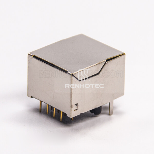 Cat6 8p8c Modular Connectors Network Connector Through Hole Single Port with EMI