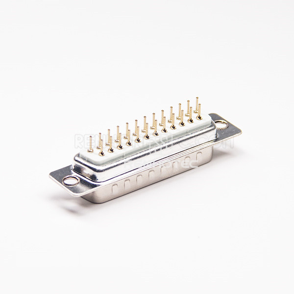 D-SUB 25 pin White insulator Male Stamped Pin Straight Through Hole Connectors