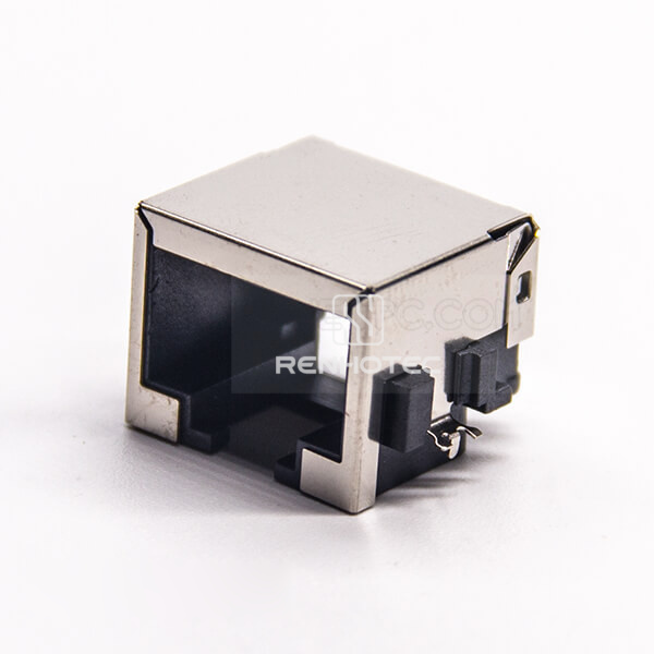 RJ45 Connectors Socket Right Angle Shielded Without LED Offset Type SMT for PCB Mount