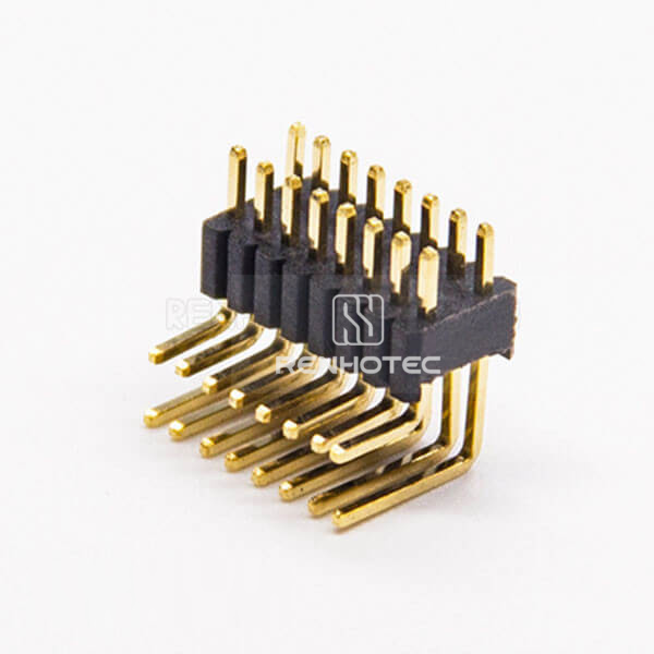 Male Pin Header Right Angled Dual Row 1.27mm Center Spacing Through Hole