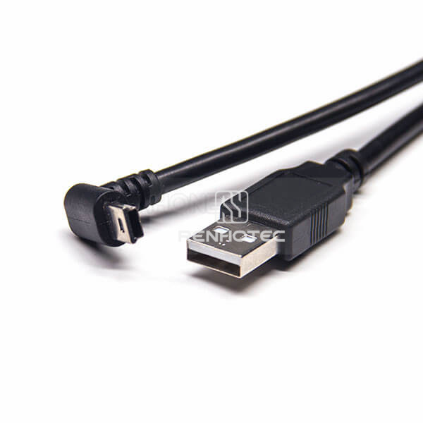 Right Angle Mini USB Extension Cable 1M to 2.0 A Male