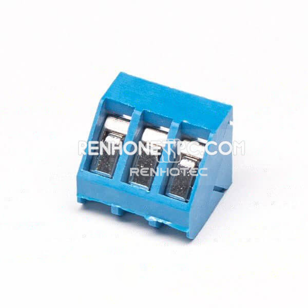 3pin Blue Terminal Block Screw Type 5.00 Pitch Straight Through Hole