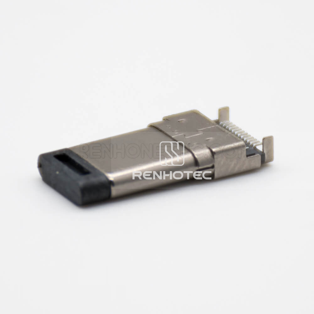 USB Connector Types C 3.1 Offset Type Straight Male 24 Pin SMT Type