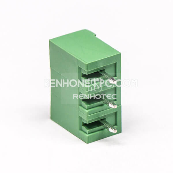 Terminal Block Plug Socket 3pin Straight Through Hole Green Pluggable Connector
