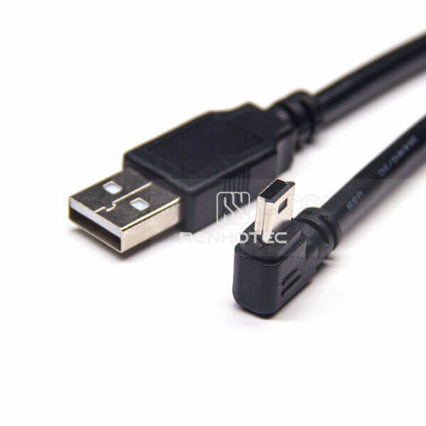USB to Mini 5 Pin Cable Mini USB Left Angle to Type AM Charge Cable 1M