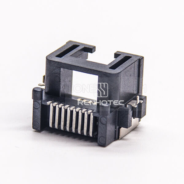 RJ45 8P8C Modular Shielded Right Angle SMT Type for PCB Mount