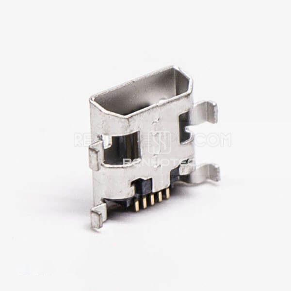 Micro USB Type B Female Offset Type SMT for PCB Mount