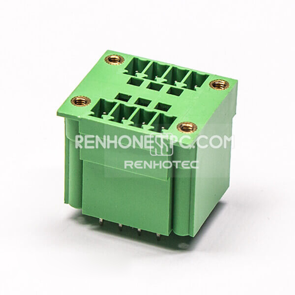 Terminal Blocks 8pin Green Plug with 4 Screw Holes Connector
