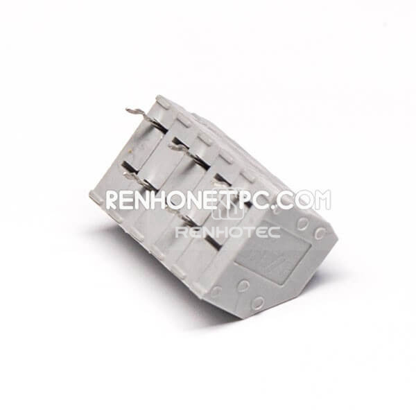 Terminal Block Connector Grey PCB spring terminal Straight Through Hole