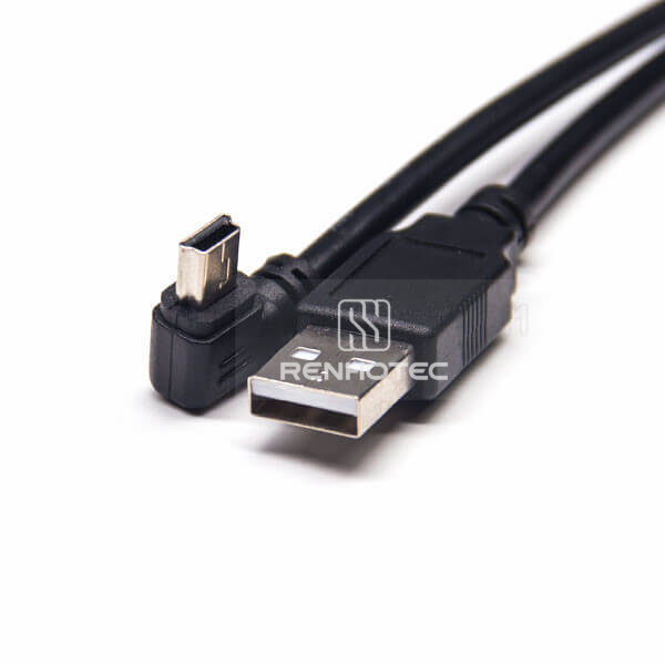 90 Degree Mini USB Cable Charger to Type A Male 1M Extension Cable