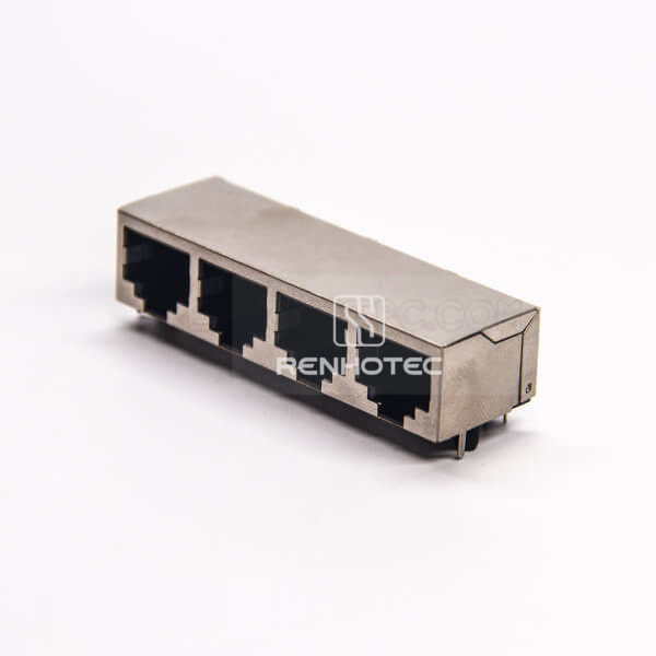 8p8c Coupler 1x4 Prot Connector Shielded Jack 90 Degree DIP Type for PCB Mount