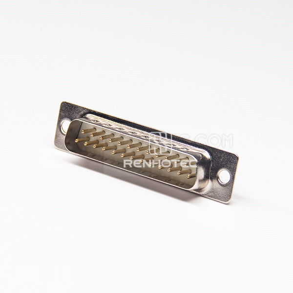 D-SUB 25 pin White insulator Male Stamped Pin Straight Through Hole Connectors