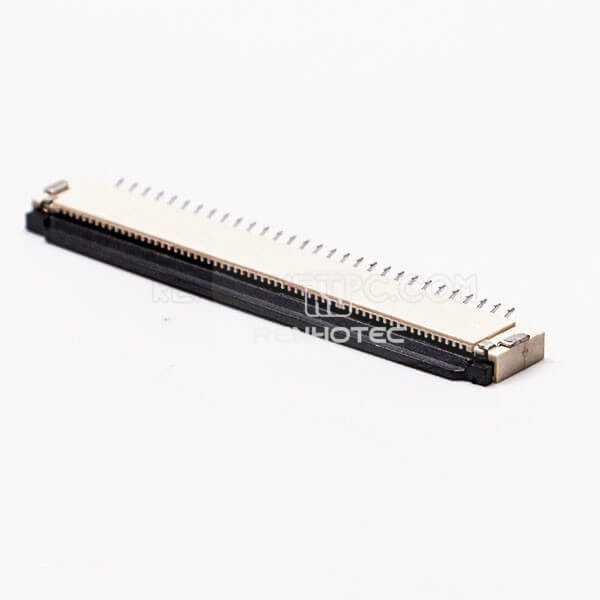FFC FPC Connector 1.0mm Pitch 30 Pin Bottom Contact Style Front Flip Straight Socket 2.0H