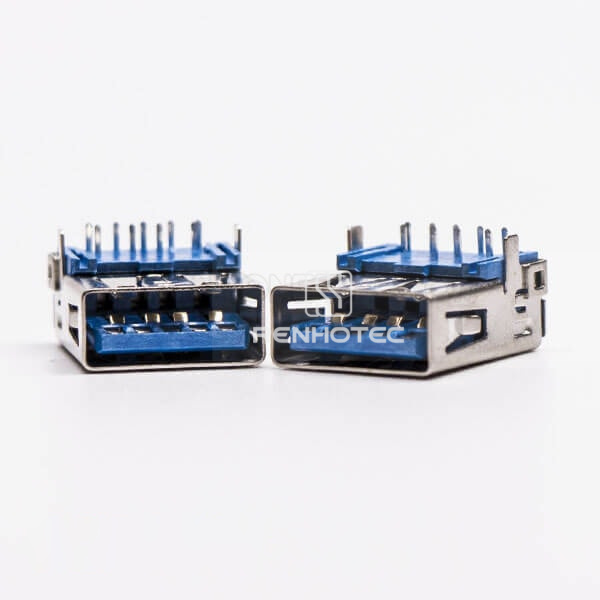 Type A USB 3.0 Jack Female Right Angle Blue DIP Through Hole