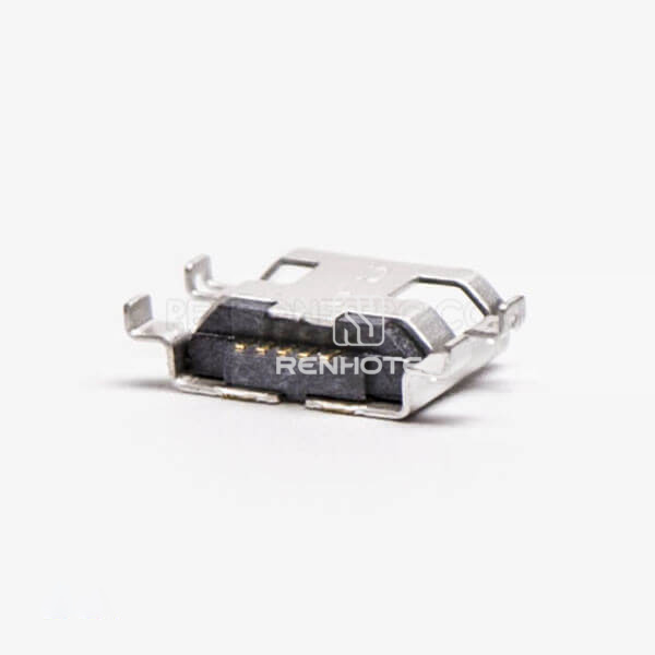 Micro USB Jack 5 Pin Type B Straight offset Type SMT for Phone 9.65MM