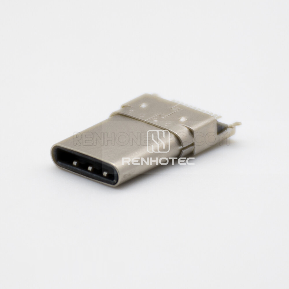 Panel Mount USB 3.1 Type-C Male Connector Offset Type SMT Type Through Hole